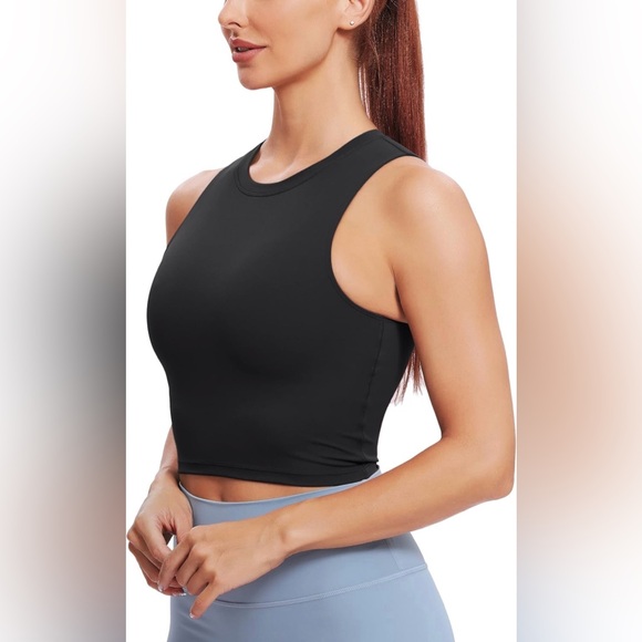 Natural Feelings Sports Bras for Women,Sleeveless Fitness Crop Tops, Black - NWT - Picture 4 of 8